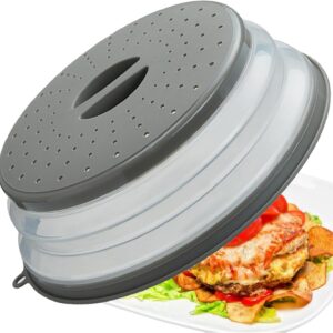 71LckwllHL._AC_SL1500_.jpg Microwave Splatter Cover Vented for Food, Splatter Guard & Colander Kitchen Gadget for Fruit Vegetables Microwave Plate Cover with Hook Hole,Dishwasher-Safe,BPA-Free Silicone & Plastic (1 Pack)