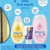Johnson's First Touch Baby Essentials Gift Set with Body Wash & Shampoo, Body Lotion, & Zinc Oxide Diaper Rash Cream for Baby's Delicate Skin, Hypoallergenic, No Parabens or Dyes, 3 Items