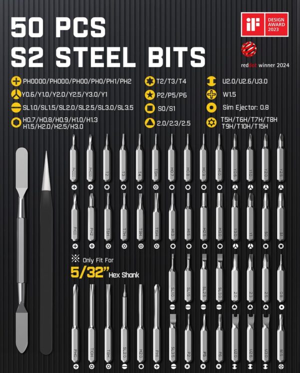 71Lq4K8HtDL._AC_SL1500_.jpg Fanttik E1 Max Electric Screwdriver, Mini Precision Screwdriver Set, 50 Magnetic Bits, Magnetic Storage, 5/32‘’Hex, Repair Tool Kit for Electronics Phone Camera Laptop Watch (Grey)