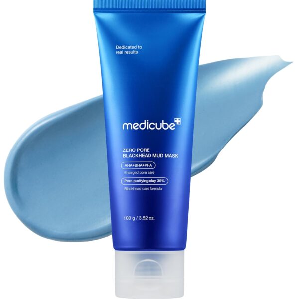 71MV5RNAL._SL1500_.jpg Medicube Zero Pore Blackhead Mud Facial Mask - Skin Cooling & Pore Tightening - 3 Minute Quick Dry Formula with AHA, BHA, PHA, and Pore-Purifying Clay - Korean Mud Mask 3.52 oz