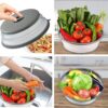 71NAPiHNnL._AC_SL1500_.jpg Microwave Splatter Cover Vented for Food, Splatter Guard & Colander Kitchen Gadget for Fruit Vegetables Microwave Plate Cover with Hook Hole,Dishwasher-Safe,BPA-Free Silicone & Plastic (1 Pack)