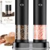 Electric Salt and Pepper Grinder Set Automatic Battery Pepper Mill Shakers Adjustable Coarseness Upgraded Larger Capacity with Led Home and Kitchen Appliances Birthday Gifts for Women Mom