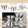 71Ntknt3jbL._AC_SL1500_.jpg Mixing Bowls with Airtight Lids Set, 26PCS Stainless Steel Khaki Bowls with Grater Attachments, Non-Slip Bottoms & Kitchen Gadgets Set, Size 7, 4, 2.5, 2.0,1.5, 1QT, Great for Mixing & Serving