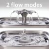Veken Innovation Award Winner Stainless Steel Cat Water Fountain, 108oz/3.2L Automatic Pet Fountain Dog Water Dispenser with 3 Replacement Filters & Silicone Mat, Gifts for Cats, Dogs (Silver)