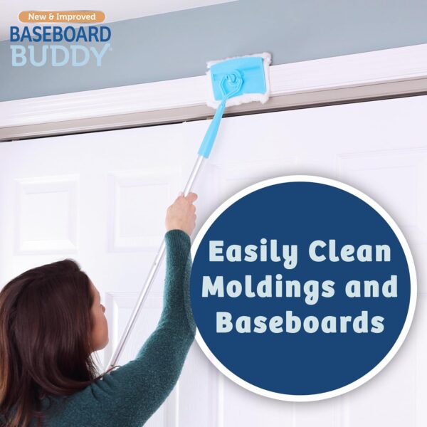 71O4RfBeTNL._AC_SL1500_.jpg Baseboard Buddy | Lightweight Home Cleaning Essential, Perfect for Baseboards, Moldings & Walls, Glide & Wipe Trapping & Locking Dirt & Dust | As Seen on TV, (1 Baseboard Buddy & 3 Reusable Pads)