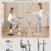 KLSMYHOKI Standing Desk Adjustable Height, Mobile Stand Up Desk with Wheels Small Computer Desk Rolling Desk, Portable Laptop Desk White Standing Table Home Office Desks 16"x31.5" Height 27"-43.5"