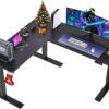 SANODESK L Shaped Standing Desk Adjustable Height, Electric Corner Standing Desk, 71 x 63 inch Sit Stand Computer Table with Splice Board, Black