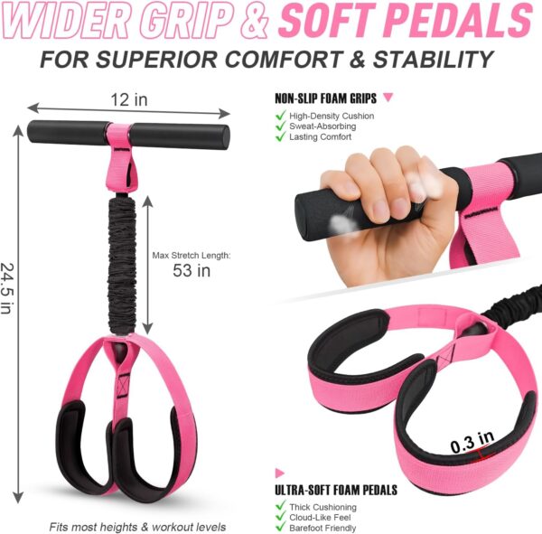 71OR5UNBKyL._AC_SL1500_.jpg 2026 Upgraded Durable Pedal Resistance Band with Handle, Thickened Latex Tubes and Soft Foam Fabric Foot Pedal, Sit Up Exercise Equipment for Abdomen, Waist, Arm, Core/ABS, Leg, Physical Therapy