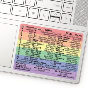 71Oj9NKqitL._AC_SL1066_.jpg Synerlogic Word/Excel Windows Shortcut Sticker | Reference Guide Keyboard Shortcuts | Work from Home Essentials | Excel Shortcuts Cheat Sheet Laminated Vinyl (Rainbow/Small)