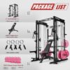 71OlJKk5WNL._AC_SL1500_.jpg RitFit M1 Pro Smith Machine with Cable Crossover System, Multi-Function Squat Rack Power Cage for Home Gym, Power Rack and Packages