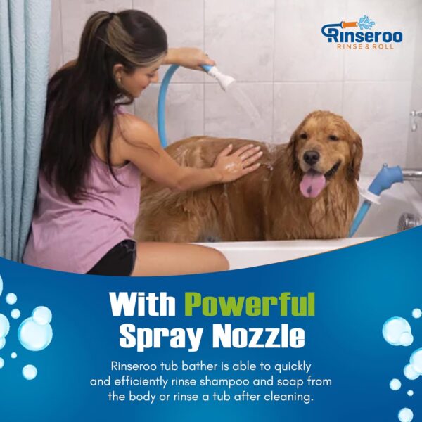 71PyNkut0BL._AC_SL1500_.jpg Rinseroo Slip-On Bathtub Faucet Sprayer Attachment. Ultra-Flex Dog Shower Hose Adapter Portable Hose Attachment with Sprayer Pet Showerhead Attach Tub Spout 5 Foot Hose. No Install for Speedy Washing