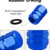 71Q1fvZ7apL._AC_SL1500_.jpg alpmosn Aluminum Tire Stem Valve Caps Wheel Valve Covers Car Dustproof Tire Cap Cover Accessories, Universal for SUV, Car, Bike and Motorcycle, Hexagon Shape (4PCS Blue)