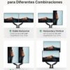 HUANUO FlowLift™ Dual Monitor Stand, Fully Adjustable Gaming Monitor Desk Mount for 13–32″ Computer Screens, Full Motion VESA 75x75/100x100 with C-Clamp & Grommet Base, Each Arm Holds 4.4 to 19.8 lbs
