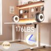 71QU3WunuYL._AC_SL1500_.jpg Veken 55 Inch Large Electric Standing Desk,Sit to Stand Up, Heights Adjustable, Work Home Office Computer Table for Study, Walking Pad, Writing, and Games, Wooden Desktop Desks, White