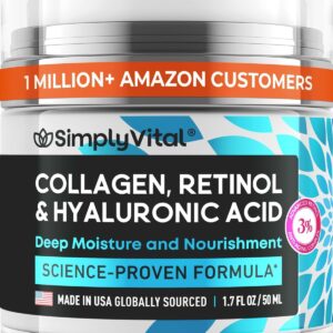 71QUhymN-3L._SL1500_.jpg Anti-Aging Face Moisturizer with Retinol, Collagen & Hyaluronic Acid - Made in USA - Moisturizer Face Cream for Women & Men - Firming & Hydrating Neck Cream - Day & Night Skin Care - 1.7 fl oz