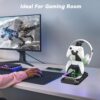 71Rfo5W6sL._AC_SL1500_.jpg KDD Headphone & Controller Stand with Wireless Charging - Rotatable Headset Stand with 9 Light Modes - Controller Holder with 2 USB and Type C Ports - for Gamers Desktop Accessories