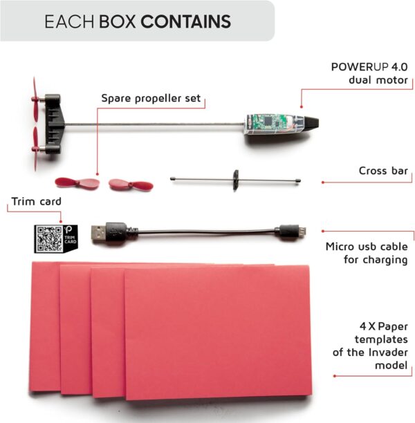 71R8ti4yPUL._AC_SL1500_.jpg POWERUP 4.0 The Next-Generation Smartphone Controlled Paper Airplane Kit, RC Controlled. Easy to Fly with Autopilot & Gyro Stabilizer. for Hobbyists, Pilots, Tinkerers.