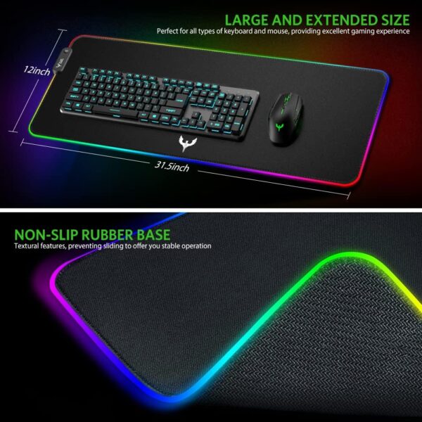 71Rcnj6Sh9L._AC_SL1000_.jpg BladeHawks Extra Large RGB Gaming Mouse Pad-14 Light Modes, Extended Soft LED Mouse Pad, Anti-Slip Rubber Base, Computer Keyboard Mousepad Mat (31.5 x 12 Inch)