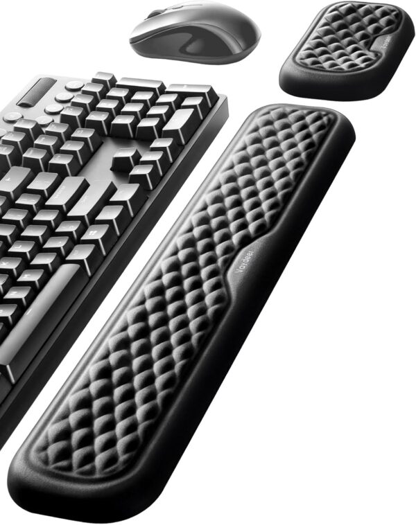 71RnO81N2L._AC_SL1500_.jpg Vaydeer Wrist Rest for Keyboard and Mouse, Computer Ergonomic Wrist Support Pad, Soft Memory Foam Arm Cushion for Desk, Palm Hand Office Laptop Typing