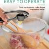 Garlic Press Crusher & Mincer – Easy Squeeze Ergonomic Handle, Heavy Duty Zinc Alloy, Dishwasher Safe, Includes Peeler & Cleaning Brush – Garlic Ginger Crusher Tool (Black)