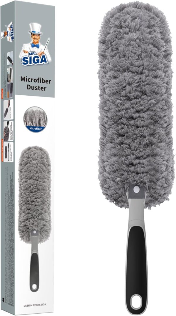 71S3BJkuquL._AC_SL1500_.jpg MR.SIGA Lint Free Microfiber Duster, Washable Duster for Household Cleaning Gray