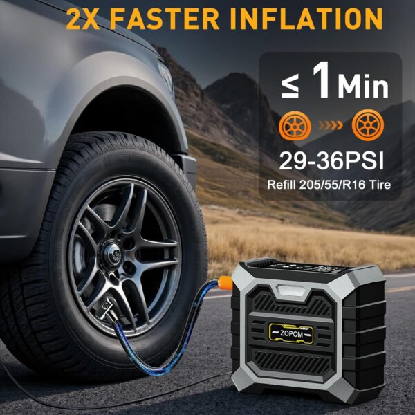 71SBf9YRAFL._AC_SL1500_.jpg ZOPOM Tire Inflator Portable Air Compressor DC 12V Air Compressor Portable with Digital Pressure Gauge Air Pump for Car Tires - Car Accessories Bike, Motor