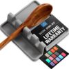 Zulay Kitchen Spoon Rest for Multiple Utensils High Heat-Resistant Silicone Drip Pad, BPA-Free Spoon Holder for Stove Top, Kitchen Gadget Holder for Ladles, Tongs, Cooking Spatula - Makes Great Gift