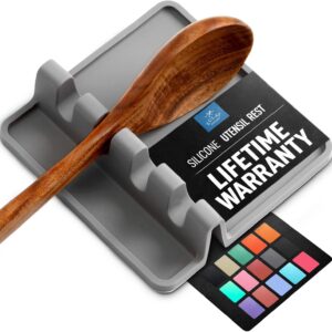71T2MibEcOL._AC_SL1500_.jpg Zulay Kitchen Spoon Rest for Multiple Utensils High Heat-Resistant Silicone Drip Pad, BPA-Free Spoon Holder for Stove Top, Kitchen Gadget Holder for Ladles, Tongs, Cooking Spatula - Makes Great Gift