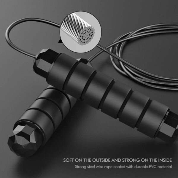 71T9CS5RmgL._AC_SL1500_.jpg Jump Rope, Tangle-Free Rapid Speed Jumping Rope Cable with Ball Bearings for Women, Men & Kids, Adjustable Steel Jump Rope with Foam Handles for Home Gym Exercise Fitness Workout Equipment & Slim Body