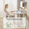 GTPLAYER Electric Standing Desk with Drawers, 48 x 24 Inches Height Adjustable Computer Desk with Monitor Stand, Laptop Stand, Sit Stand up Desk with Memory Preset for Home, Office, White