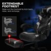 Respawn 110 Pro Ergonomic Gaming Chair with Footrest for Adults - Comfortable Office Gaming Recliner with Lumbar Support and Headrest, Racing Style Video Game Chairs for Computer Gamer - Gray