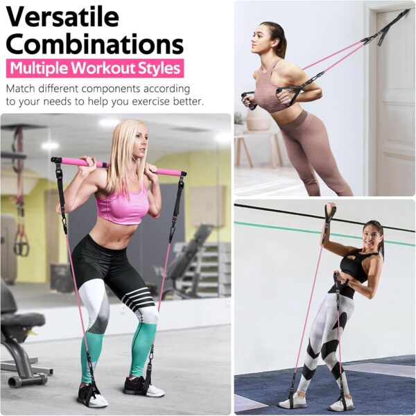 71Tbf0kQjlL._AC_SL1500_.jpg Pilates Bar Kit with Resistance Bands, Multifunctional Pilates Bar for Women & Men with Heavy-Duty Metal Adjustment Buckle, Pilates Home Equipment for Full BodyWorkouts