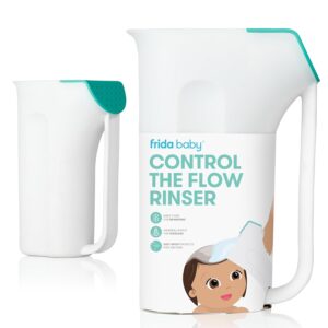 71Tsm53gMrL._SL1500_.jpg Frida Baby Control The Flow Bath Rinse Cup, Tear Free Rinser to Wash Hair and Body with Easy Grip Handle and Removable Rain Shower, Made in USA