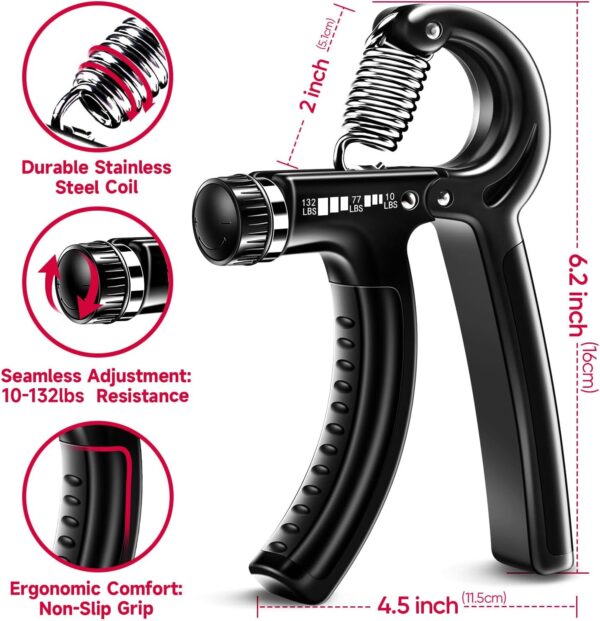 FitBeast Grip Strengthener Forearm Strengthener Hand Grips Strengthener Kit - 5 Pack Adjustable Resistance