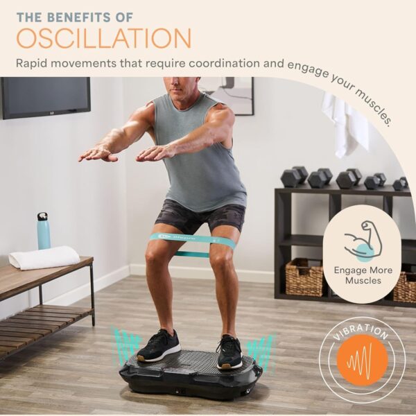 Lifepro Waver Vibration Plate Exercise Machine – High-Intensity Vibration Plate for Lymphatic Drainage – Full-Body Workout Vibrating Platform with Loop Bands – Fitness Equipment for Strength & Toning