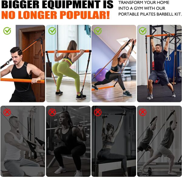KUTIZE Pilates Bar Kit with Resistance Bands, Pilates Equipment, Multifunctional Pilates Bar for Women & Men, Pilates kit for Hip, Back, Arm, Full-Body Workouts, Home Gym Strength Training Equipment