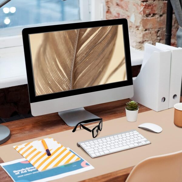 71UBwHpJmL._AC_SL1500_.jpg Leather Desk Pad, Mouse Pad, Non-Slip Desk Protector Mat, Leather Desk Blotter, Computer Desk Pad, Waterproof Desk Mat for Office Home Decor - Beige (31.5×15.7 Inches)