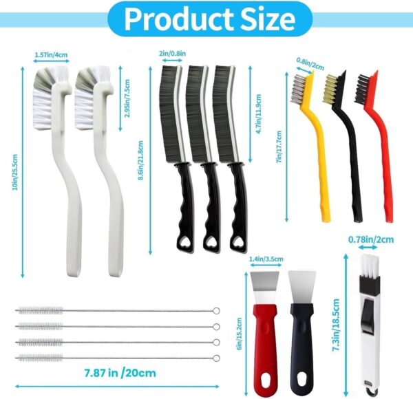 71UTwM1KpL._AC_SL1500_.jpg 15Pcs Crevice Cleaning Brush Set, Hard Bristle Scrub Brushes Tools for Deep Cleaning Gap,Window Groove Cleaning Brush for Sliding Door Sill Tile Lines Shutter Corner Sink Teapot Bottle (1 Set)