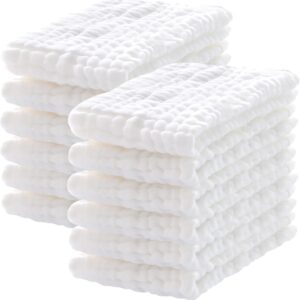 71UioQrkG-L._AC_SL1500_.jpg Lovely Care 12 Pack Muslin Burp Cloths 100% Cotton Muslin Cloths Large 20''x10'' Extra Soft and Absorbent Baby Burping Cloth - White