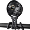 71V7Ov4QdL._AC_SL1500_.jpg Portable Stroller Mini Fan, Small Rechargeable Personal Fan, Baby Travel Essentials for Wagon, Car Seat, Treadmill, Battery Powered Biking Gear Accessories, 360° Rotation, 3-Speed, Display, Black
