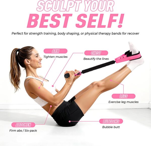 71VZR63N7SL._AC_SL1500_.jpg 2026 Upgraded Durable Pedal Resistance Band with Handle, Thickened Latex Tubes and Soft Foam Fabric Foot Pedal, Sit Up Exercise Equipment for Abdomen, Waist, Arm, Core/ABS, Leg, Physical Therapy
