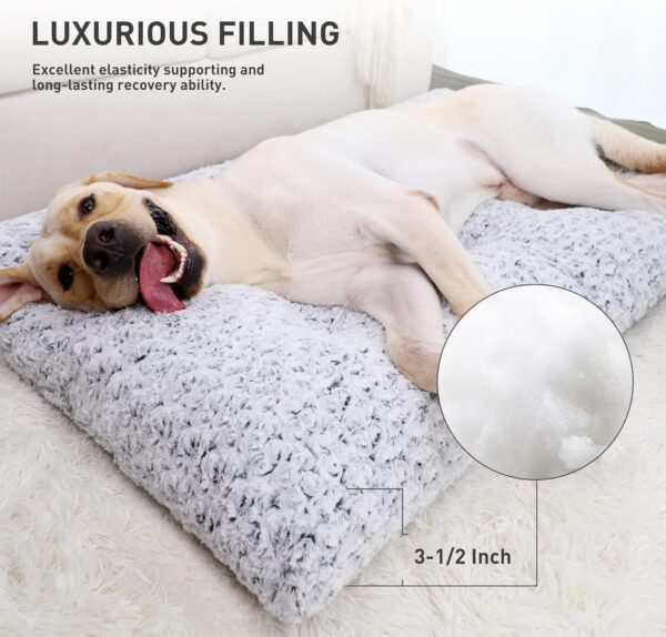 71VbdIa0QUL._AC_SL1500_.jpg KSIIA Washable Dog Bed Deluxe Plush Dog Crate Beds Comfy Kennel Pad Anti-Slip Pet Sleeping Mat for Large, Jumbo, Medium, Small Dogs Breeds, 35" x 23", Gray