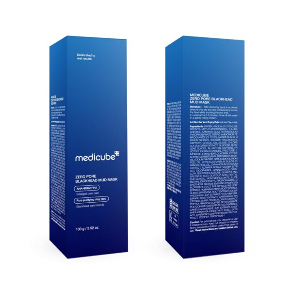 71VqNYrx57L._SL1500_.jpg Medicube Zero Pore Blackhead Mud Facial Mask - Skin Cooling & Pore Tightening - 3 Minute Quick Dry Formula with AHA, BHA, PHA, and Pore-Purifying Clay - Korean Mud Mask 3.52 oz