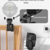 71Vrajyn8vL._AC_SL1500_.jpg Portable Stroller Mini Fan, Small Rechargeable Personal Fan, Baby Travel Essentials for Wagon, Car Seat, Treadmill, Battery Powered Biking Gear Accessories, 360° Rotation, 3-Speed, Display, Black