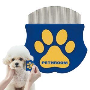 71W758uwXL._SL1500_.jpg PETHROOM Professional Eye Comb for Pets | Stainless Steel Tear Stain Remover for Cats & Dogs | Gentle Round-Head Grooming Tool | Compact & Portable for Eye Gunk Removal