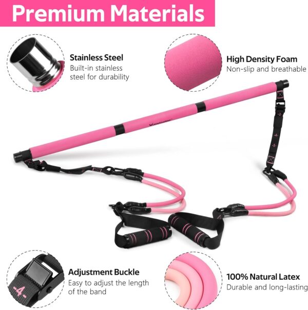 71WA9v0N3nL._AC_SL1500_.jpg Pilates Bar Kit with Resistance Bands, Multifunctional Pilates Bar for Women & Men with Heavy-Duty Metal Adjustment Buckle, Pilates Home Equipment for Full BodyWorkouts