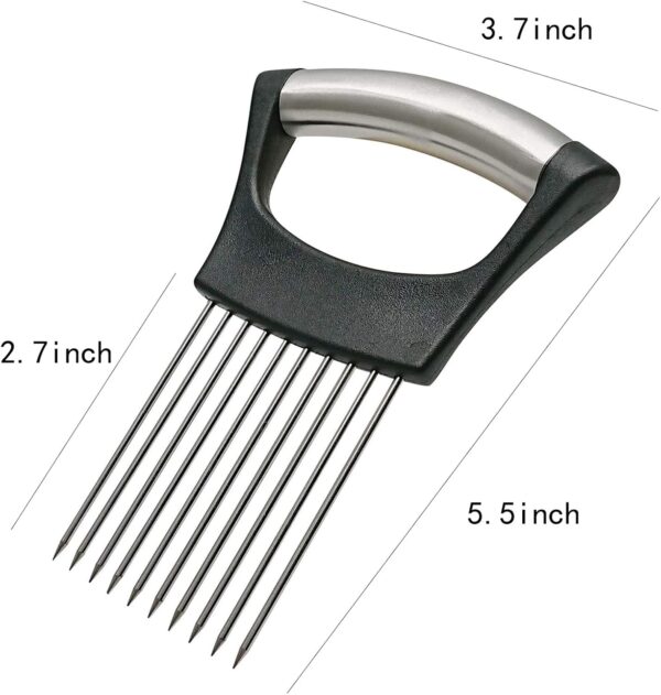 71WQ9ZitlRL._AC_SL1500_.jpg Stainless Steel Onion Holder for Slicing,Onion Slicer Holder,Onion Cutter for Slicing of Onions,Tomatoes,Avocados,Eggs and Other Vegetables,KItchen Utensils