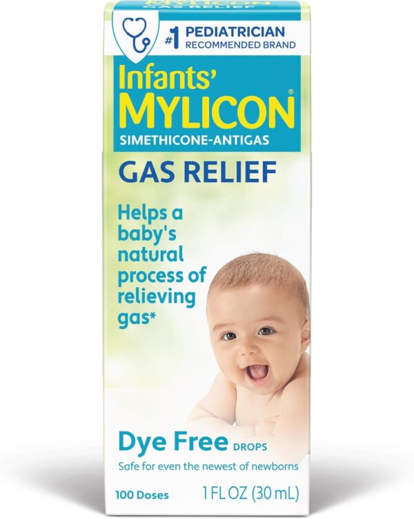 MYLICON Infants Gas Relief Drops for Infants and Babies, Dye Free Formula, 1 Fluid Ounce