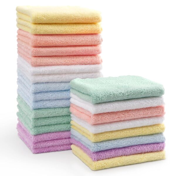 71WZgudQY5L._SL1500_.jpg HOMEXCEL Baby Washcloths 24 Pack-Microfiber Coral Fleece Baby Bath Face Towel 7 x 9 Inch Extra Absorbent and Soft Burp Cloth and Wash Cloths for Newborn-Infants and Toddlers-Gentle On Sensitive Skin