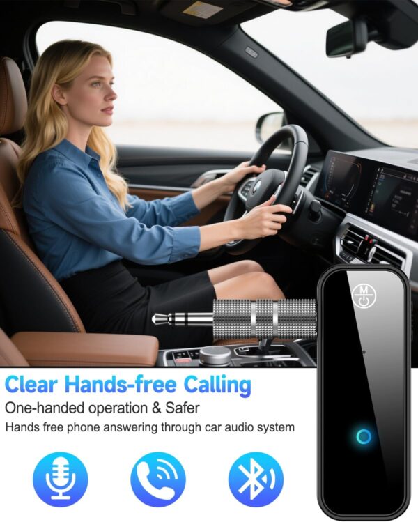 71Wg-4pckQL._AC_SL1500_.jpg Auxiliary Aux Bluetooth 5.4 Adapter for Car, 2 in 1 Bluetooth Receiver Transmitter, 3.5mm Jack Wireless Audio Adapter Dongle for TV Headphone PC Speaker Amplifier Home Stereo System, with Microphone